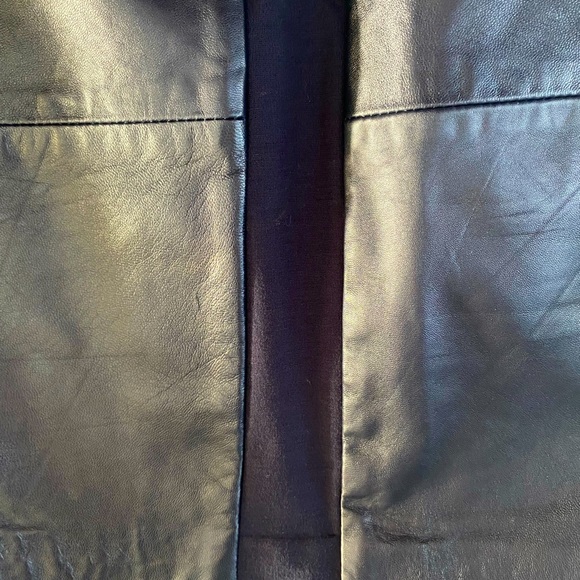 S.Oliver Leather skirt with stretch fabric sides | Dark Blue Size 8 - Picture 14 of 14